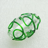 Hand-Made Lampwork Beads, oval 17x25mm Hole:About 2mm, Sold by PC