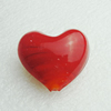 Hand-Made Lampwork Beads, heart 28x28mm,thickness 16mm Hole:About 2mm, Sold by PC 