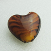 Hand-Made Lampwork Beads, heart 28x28mm,thickness 16mm Hole:About 2mm, Sold by PC 