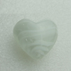 Hand-Made Lampwork Beads, heart 28x28mm,thickness 16mm Hole:About 2mm, Sold by PC 
