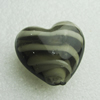 Hand-Made Lampwork Beads, heart 28x28mm,thickness 16mm Hole:About 2mm, Sold by PC 