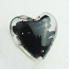 Hand-Made Lampwork Beads, heart 28x28mm,thickness 16mm Hole:About 2mm, Sold by PC 