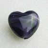 Hand-Made Lampwork Beads, heart 28x28mm,thickness 16mm Hole:About 2mm, Sold by PC 