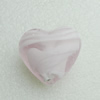 Hand-Made Lampwork Beads, heart 28x28mm,thickness 16mm Hole:About 2mm, Sold by PC 