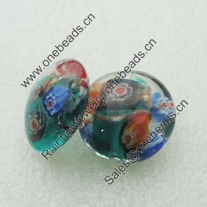 Gold Foil Lampwork Beads, Round 20mm,thickness10mm Hole: About 2mm, Sold by PC