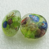 Gold Foil Lampwork Beads, Round 20mm,thickness10mm Hole: About 2mm, Sold by PC