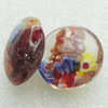 Gold Foil Lampwork Beads, Round 20mm,thickness10mm Hole: About 2mm, Sold by PC