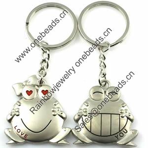 Zinc Alloy Lover keyring, Pendant Size 25mm-40mm, Length Approx:3.5inch-4inch, Sold by Pair