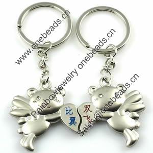 Zinc Alloy Lover keyring, Pendant Size 25mm-40mm, Length Approx:3.5inch-4inch, Sold by Pair