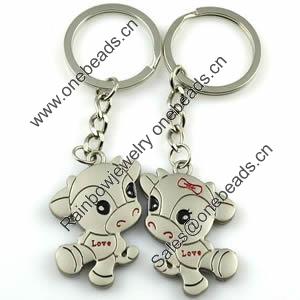 Zinc Alloy Lover keyring, Pendant Size 25mm-40mm, Length Approx:3.5inch-4inch, Sold by Pair