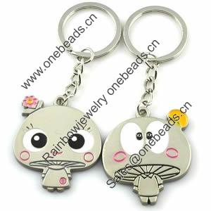 Zinc Alloy Lover keyring, Pendant Size 25mm-40mm, Length Approx:3.5inch-4inch, Sold by Pair