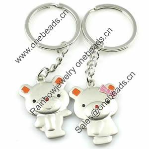 Zinc Alloy Lover keyring, Pendant Size 25mm-40mm, Length Approx:3.5inch-4inch, Sold by Pair