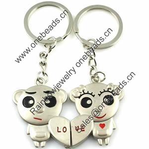 Zinc Alloy Lover keyring, Pendant Size 25mm-40mm, Length Approx:3.5inch-4inch, Sold by Pair