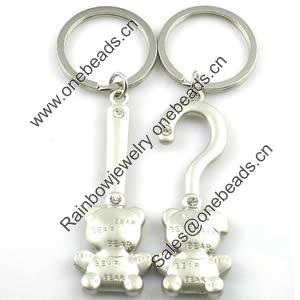 Zinc Alloy Lover keyring, Pendant Size 25mm-40mm, Length Approx:3.5inch-4inch, Sold by Pair