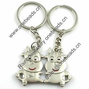 Zinc Alloy Lover keyring, Pendant Size 25mm-40mm, Length Approx:3.5inch-4inch, Sold by Pair