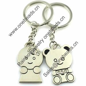 Zinc Alloy Lover keyring, Pendant Size 25mm-40mm, Length Approx:3.5inch-4inch, Sold by Pair