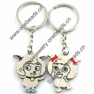 Zinc Alloy Lover keyring, Pendant Size 25mm-40mm, Length Approx:3.5inch-4inch, Sold by Pair