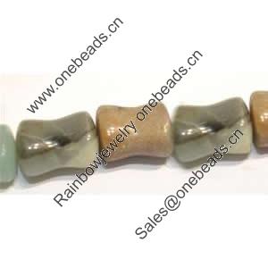 Gemstone beads, amazonite(multicolor), pillow, 10x14mm, Sold per 16-inch Strand
