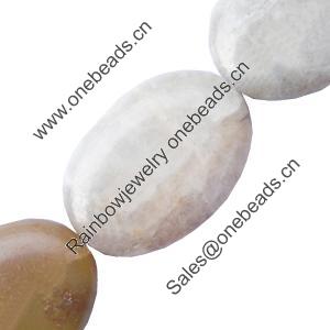 Gemstone beads, amazonite(multicolor), oval, 25x30mm, Sold per 16-inch Strand