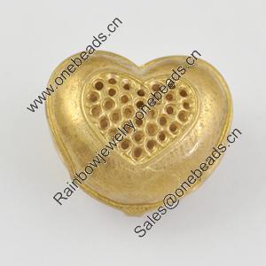 Brass European Box,Lead-free, Heart,  21x18x12mm, Sold by Bag