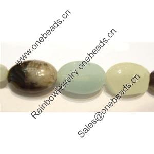 Gemstone beads, amazonite(multicolor), puff oval, 15x20mm, Sold per 16-inch Strand