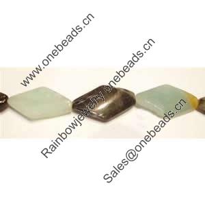 Gemstone beads, amazonite(multicolor), twist diamond, 17x25mm, Sold per 16-inch Strand