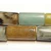 Gemstone beads, amazonite(multicolor), tube, 10x20mm, Sold per 16-inch Strand