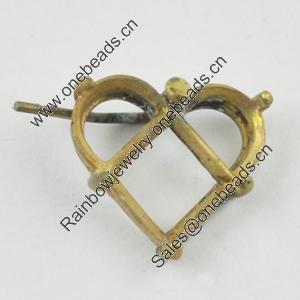 Copper Earrings, Fashion Jewelry Findings Lead-free, 12x14x5mm, Sold by Bag