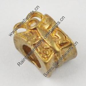 Copper European Style Beads, Fashion Jewelry Findings, Lead-free, 8x12x8mm Hole:5mm, Sold by Bag