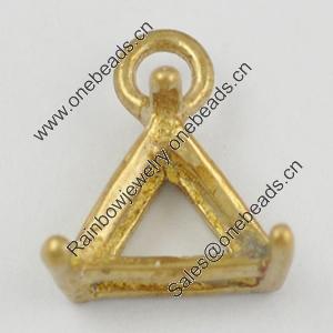 Copper Pendant Settings, Fashion Jewelry Findings, triangle 10x8x5mm, Sold by Bag