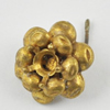Copper Earrings, Fashion Jewelry Findings Lead-free, flower 15x14x6mm, Sold by Bag