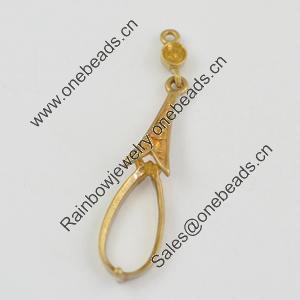 Copper Earrings, Fashion Jewelry Findings Lead-free, 40x8x5mm, Sold by Bag
