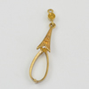 Copper Earrings, Fashion Jewelry Findings Lead-free, 40x8x5mm, Sold by Bag