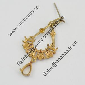 Copper Earrings, Fashion Jewelry Findings Lead-free, 41x19x4mm, Sold by Bag