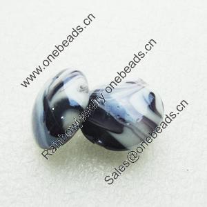 Hand-Made Lampwork Beads, flat round 20mm,thickness:10mm Hole:About 2mm, Sold by PC 