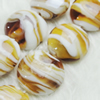 Hand-Made Lampwork Beads, flat round 20mm,thickness:10mm Hole:About 2mm, Sold by PC