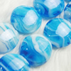 Hand-Made Lampwork Beads, flat round 20mm,thickness:10mm Hole:About 2mm, Sold by PC