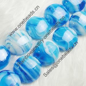 Hand-Made Lampwork Beads, flat round 20mm,thickness:10mm Hole:About 2mm, Sold by PC