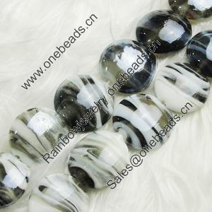 Hand-Made Lampwork Beads, flat round 20mm,thickness:10mm Hole:About 2mm, Sold by PC