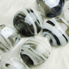 Hand-Made Lampwork Beads, flat round 20mm,thickness:10mm Hole:About 2mm, Sold by PC