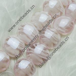 Hand-Made Lampwork Beads, flat round 15mm,thickness:8mm Hole:About 2mm, Sold by PC