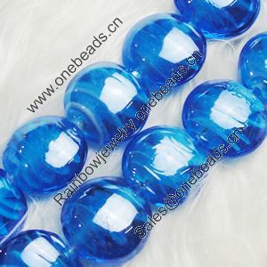 Hand-Made Lampwork Beads, flat round 15mm,thickness:8mm Hole:About 2mm, Sold by PC