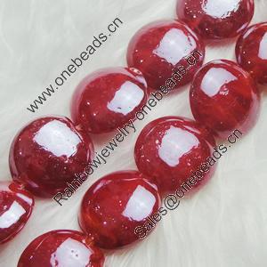 Hand-Made Lampwork Beads, flat round 15mm,thickness:8mm Hole:About 2mm, Sold by PC