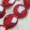 Hand-Made Lampwork Beads, flat round 15mm,thickness:8mm Hole:About 2mm, Sold by PC