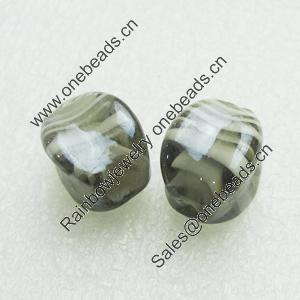 Hand-Made Lampwork Beads, cube 17x13mm Hole:About 2mm, Sold by PC