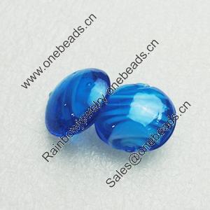 Hand-Made Lampwork Beads, flat round 20mm,thickness:10mm Hole:About 2mm, Sold by PC