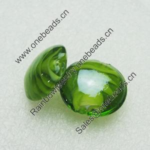 Hand-Made Lampwork Beads, flat round 20mm,thickness:10mm Hole:About 2mm, Sold by PC