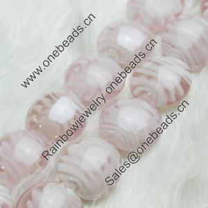 Hand-Made Lampwork Beads, flat round 20mm,thickness:10mm Hole:About 2mm, Sold by PC