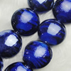 Hand-Made Lampwork Beads, flat round 20mm,thickness:10mm Hole:About 2mm, Sold by PC