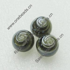 Hand-Made Lampwork Beads, sphere 14mm Hole:About 2mm, Sold by PC